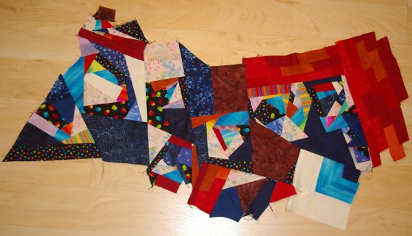 Crazy-Patchwork erste Stufe