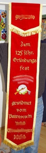 Fahnenband mit Goldstickerei (Buillon / Cannetille)