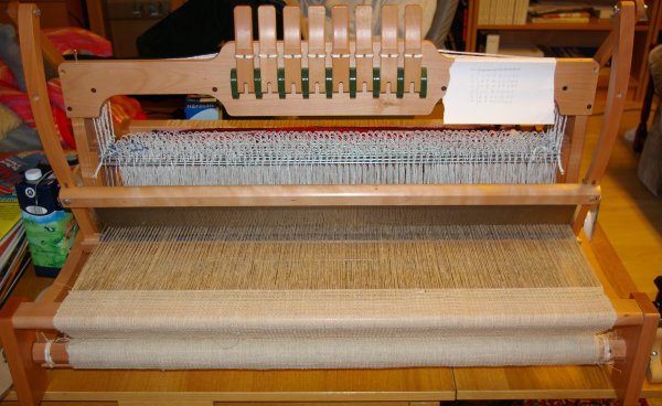 Saunatuch aus Hanf in Waffelbindung auf Ashford MK-2 Saunatuch aus Hanf in Waffelbindung auf Ashford MK-2