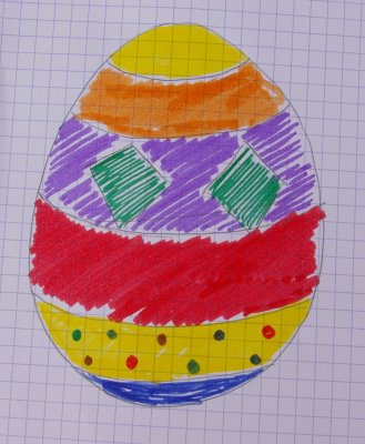 Vorskizze zum geknüpften Osterei